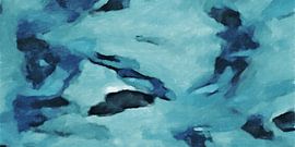 L'œil, le poisson et la femme en bleu - Art abstrait sur Dirk van der Ven