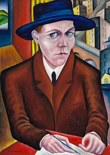 Portret van Oskar Maria Graf, Georg Schrimpf