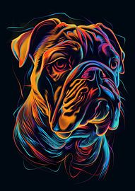 Pit Bull Couleur du chien Pitbull sur rose art