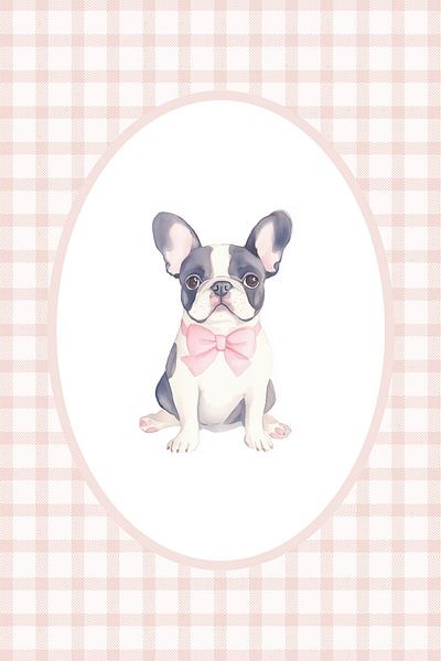 Bouledogue français aquarelle par Melloi Art Prints
