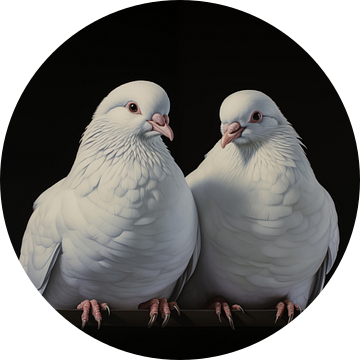 Witte duiven portret van TheXclusive Art