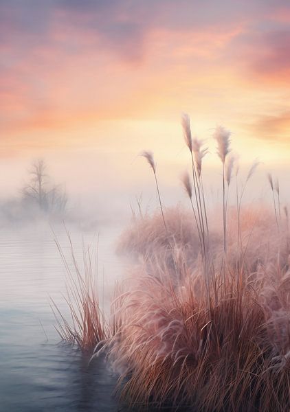 Ochtendsfeer aan het meer van fernlichtsicht