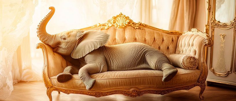 Ontspannen olifant van Poster Art Shop