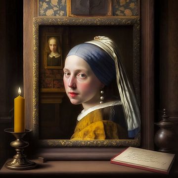 Das Mädchen mit dem Perlenohrring. von Digital Art Nederland