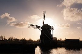 A Siluet of a windmill