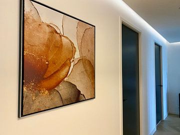 Customer photo: Botanical Brilliance VIII Botanical Beauty Abstract watercolour in earth tones rust brown, terracotta and sparkling gold by MadameRuiz