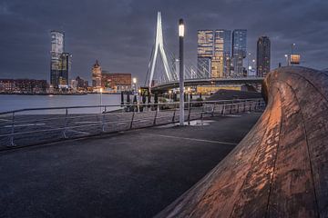 View of the Erasmus Bridge and De Rotterdam