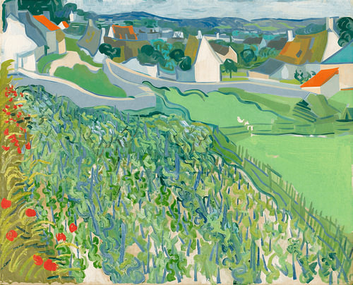 Wijngaarden met uitzicht op Auvers van Vincent van Gogh