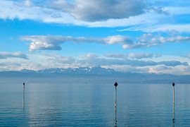 Lake Constance and the Swiss mountains