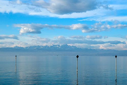 Lake Constance and the Swiss mountains