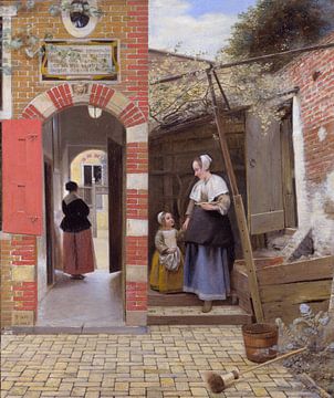 Binnenplaatsje van een huis in Delft, Pieter de Hooch