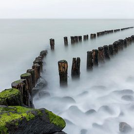 Storm breakers on the sea dike of Westkapelle by Ruud Engels