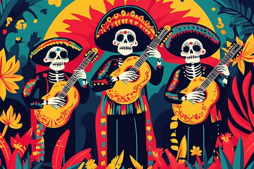 Groupe de mariachis au Dia de los Muertos