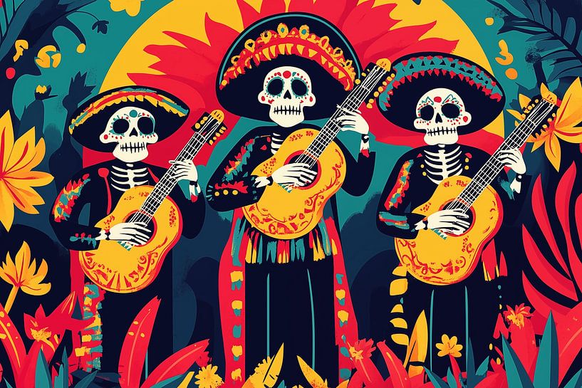 Groupe de mariachis au Dia de los Muertos par Frank Daske | Foto & Design