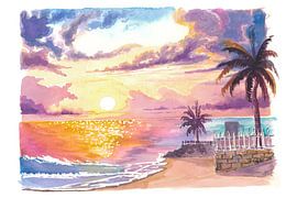 Chill-Sonnenuntergang über Barbados West Indies Beach Scene von Markus Bleichner