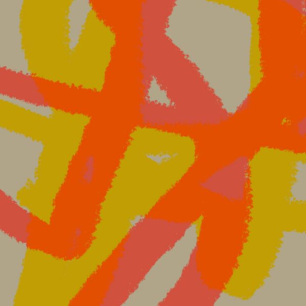 Pop der Farben. Neon-Kunst. Abstrakte Linien in Gelb und Orange von Dina Dankers