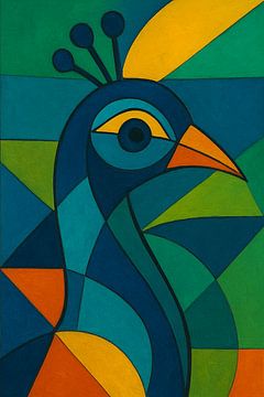 Peinture de paon. sur Galerie Hoppenbrouwers