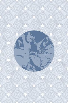 Ikigai. Abstract minimalist  Zen art. Japandi style in blue VI by Dina Dankers