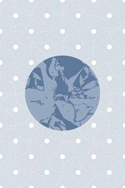 Ikigai. Art zen abstrait et minimaliste. Style Japandi en bleu VI par Dina Dankers