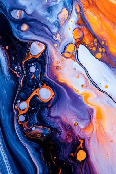 Abstracte kleur die smeult - Dynamisch van Poster Art Shop