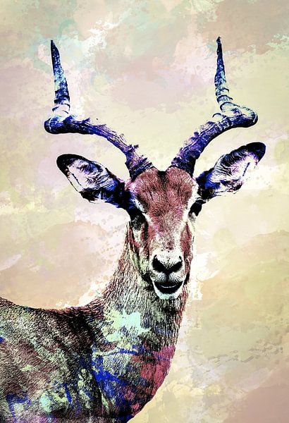 Gazelles Abstract in Vintage Colours by Art By Dominic