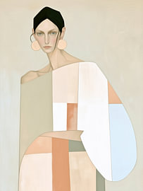 Weibliche Abstraktion in Pastell