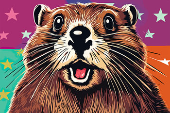 European Beaver in Pop Art Style 5