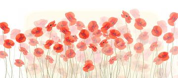 Field with poppies by Fionna Bottema