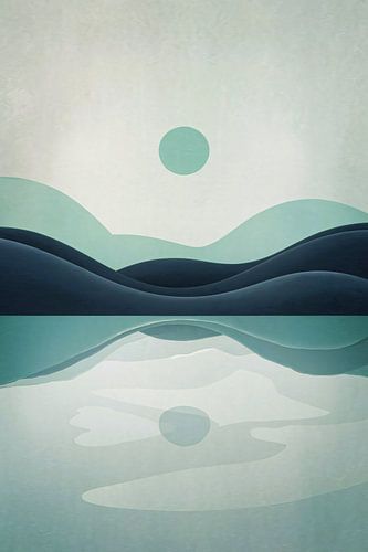 Abstract landschap met zachte tinten