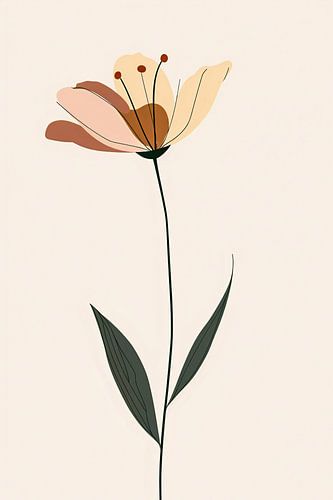 Minimalistisch bloemontwerp in zachte tinten
