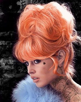 Brigitte Bardot Orange sur Rene Ladenius Digital Art