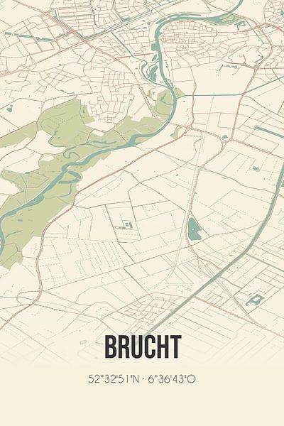 Vintage map of Brucht (Overijssel) by Prints of Place