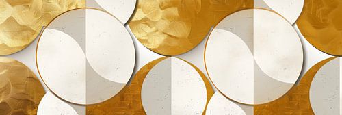 Elegantie wit goud en cirkels als kunst panorama