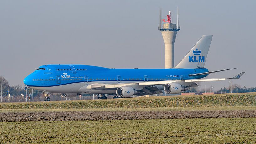 Taxiing KLM Boeing 747-400 jumbo jet. by Jaap van den Berg