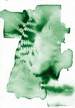 Abstraktes dunkelgrünes Farnblatt von Lies Praet