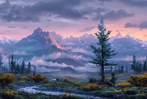 Berge und Himmel
