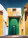 Spaanse witte stad, Pueblos Blancos, Alhambra, geometrie, witte gebouwen, minimalistisch, schilderij van Color Square thumbnail