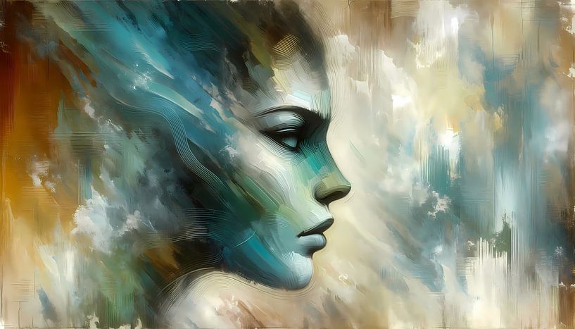 Opkomst in herfstkleuren: Een Abstract Portret van Sanne den Engelsman