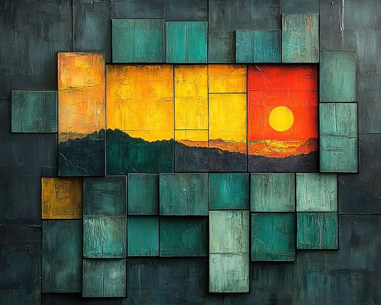 Warmth of the Iberian Sunset van Abstract Schilderij