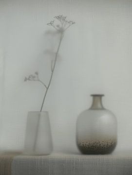 Special still life with flowers, Japandi style by Japandi Art Studio