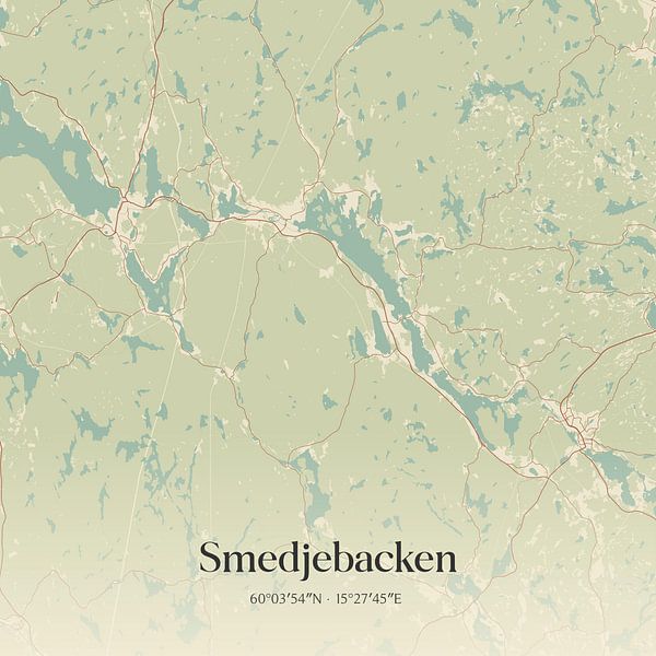 Vintage map of Smedjebacken, Sweden. by Prints of Place