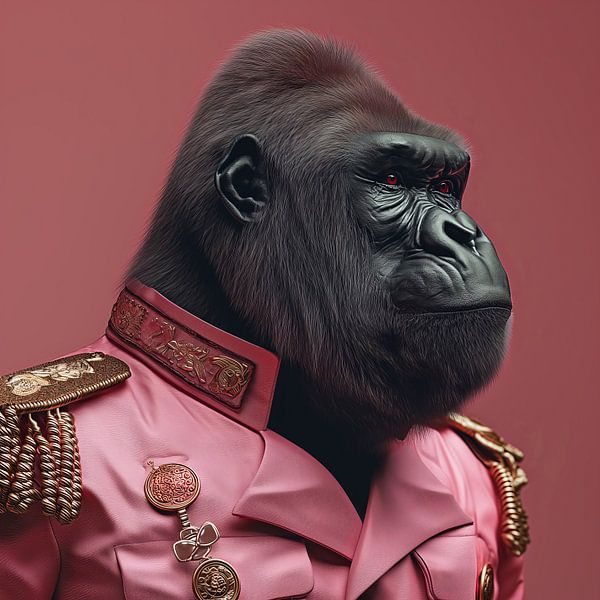 Pink Army Gorilla by Rene Ladenius Digital Art