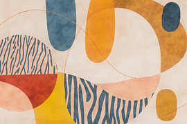 Organische tuinabstractie in zachte kleuren