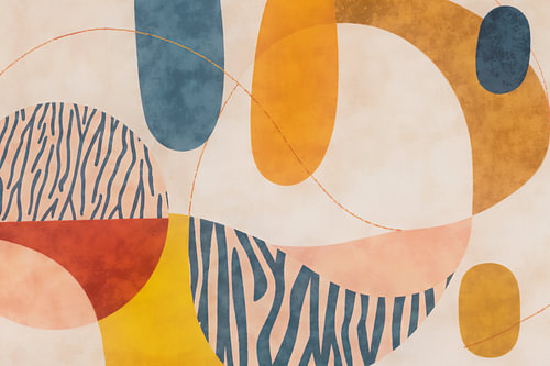 Organische tuinabstractie in zachte kleuren