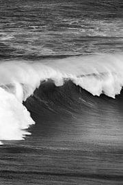 The Power of the Atlantic Ocean – a crashing wave in black and white by Melissa Peltenburg