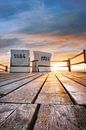 Beach chairs on the beach of St. Peter Ording in summer by Voss photography thumbnail