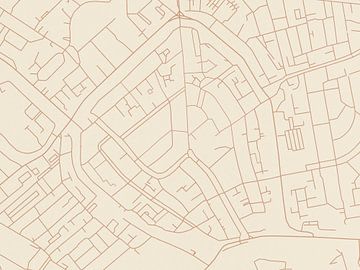 Kaart van Gouda Centrum in Terracotta van Map Art Studio