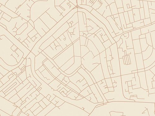 Kaart van Gouda Centrum in Terracotta