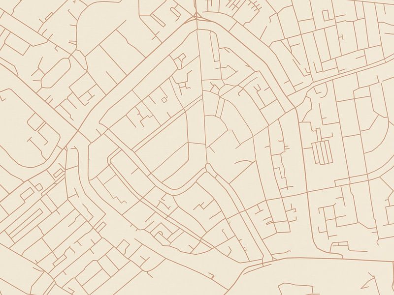 Terracotta style map of Gouda Centrum by De Kaartenwinkel