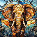 Elephant stained glass by TheXclusive Art thumbnail